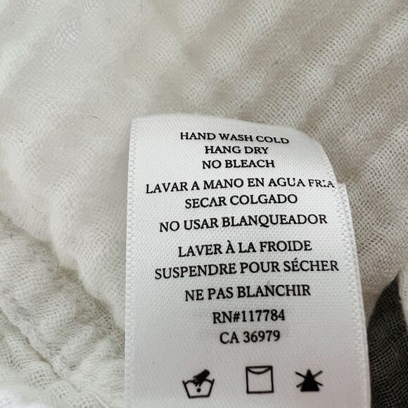 Rails White 100% Indian Cotton Gauze Blouse Relaxed Fit Earthy Boho Vegan - Med - Picture 10 of 10